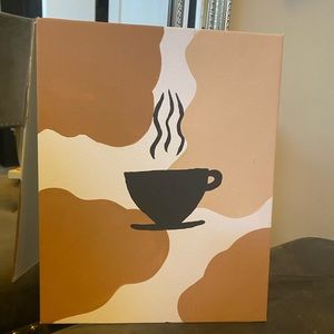 Coffee painting on canvas